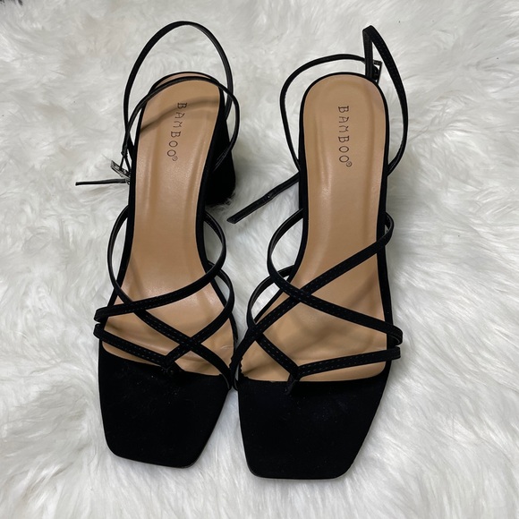 Square toe block heel sandals - Picture 3 of 5